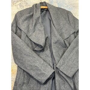 Chicwish Wool Blend Wrap Coat Gray Size L NWT Lightweight Drape Open Front